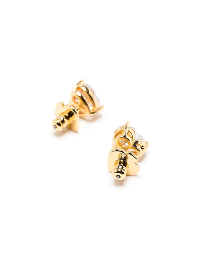 Kate Spade Crystal Heart-stud Earrings In Gold