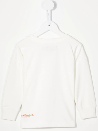 Shop Denim Dungaree Wild Things Crew-neck Sweatshirt In White