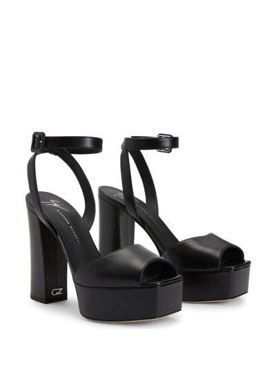 Shop Giuseppe Zanotti New Betty Platform Sandals In Black