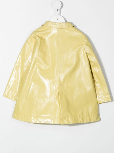 Shop Bonpoint Teen High-shine Finish Coat In Yellow