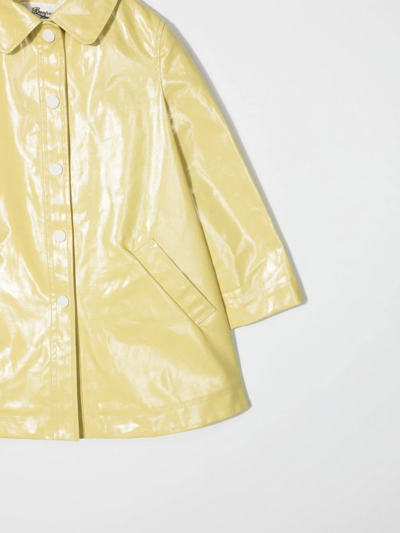 Shop Bonpoint Teen High-shine Finish Coat In Yellow
