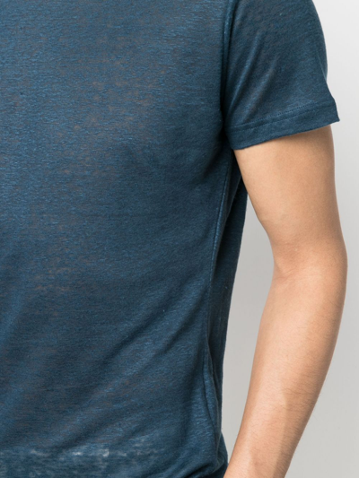 Shop Orlebar Brown Round-neck Design T-shirt In Blue