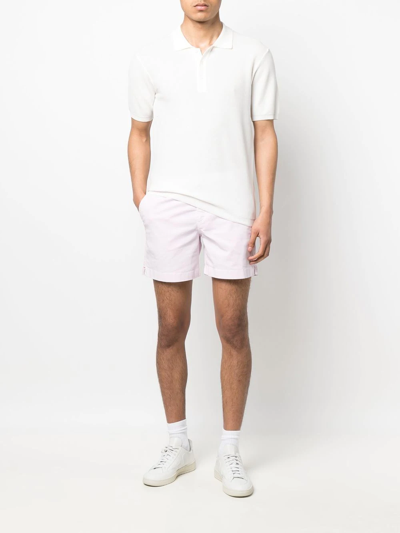Shop Orlebar Brown Piqué-weave Design Polo Shirt In White