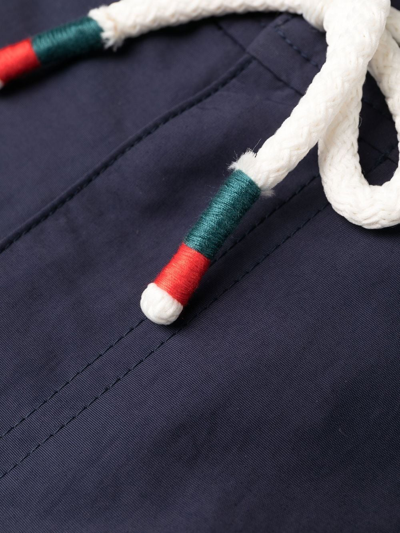 Shop Orlebar Brown Striped-cord Detail Swim Shorts In Blue