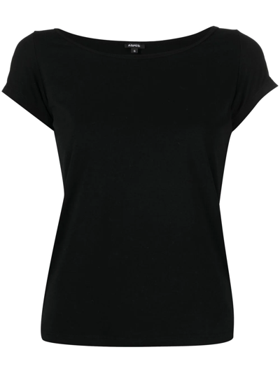 Shop Aspesi Round Neck T-shirt In Black