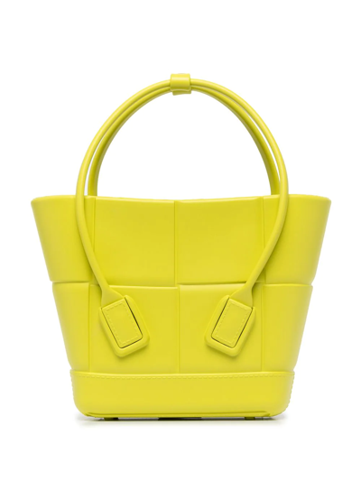 Shop Bottega Veneta Acro Mini Bucket Bag In Yellow