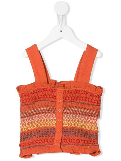 Shop Stella Mccartney Sleeveless Knitted Blouse In Orange