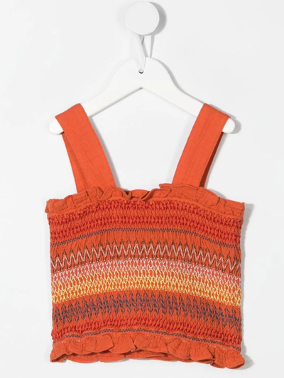 Shop Stella Mccartney Sleeveless Knitted Blouse In Orange