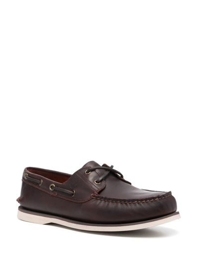 Shop Timberland Slip-on Boat Shoes In Brown