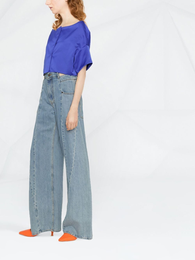 P.A.R.O.S.H CROPPED OFF-SHOULDER BLOUSE 