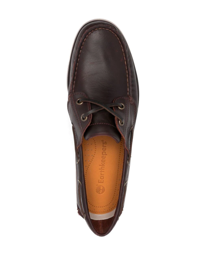 Shop Timberland Slip-on Boat Shoes In Brown