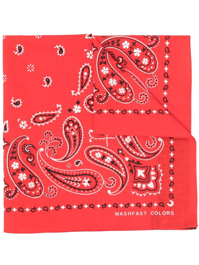 Shop Alanui Bandana-print Scarf In Red