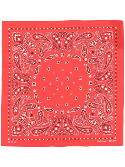 Shop Alanui Bandana-print Scarf In Red