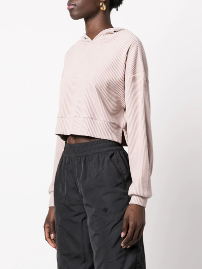 Shop Alo Yoga Muse Long-sleeve Cropped Hoodie In Pink