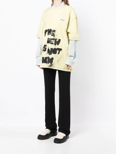Ader Error Tnnn Logo-print T-shirt In Yellow
