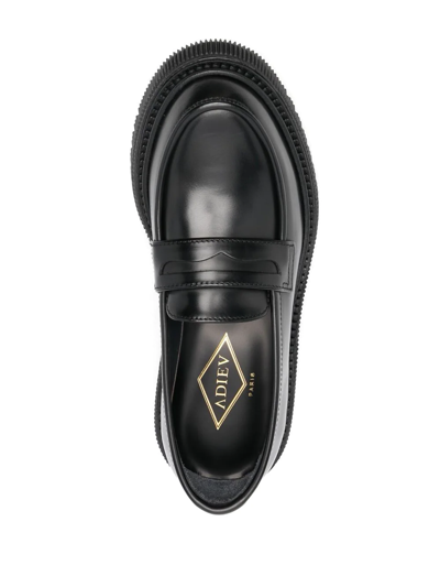 Shop Adieu Type 159 Leather Loafers In Black