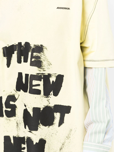 Ader Error Tnnn Logo-print T-shirt In Yellow