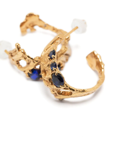 Shop Loveness Lee Tima Sapphire Earrings In Gold