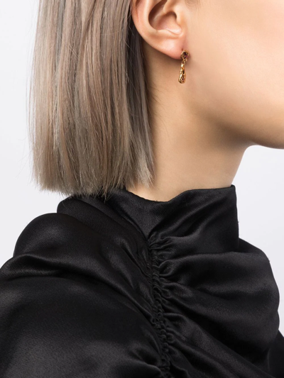 Loveness Lee Gold-plated Ruby Drop Earrings In Gold