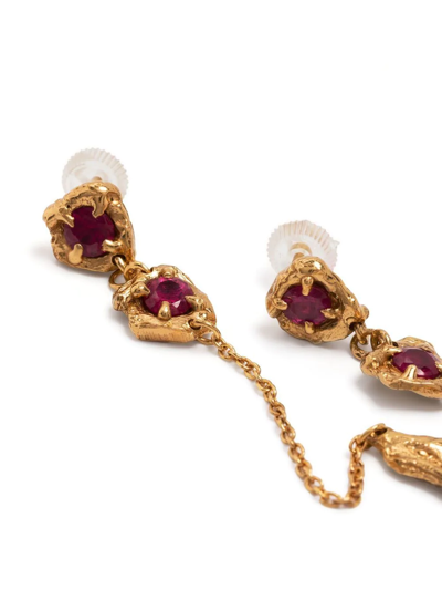 Loveness Lee Naha Ruby Drop Earrings In Gold