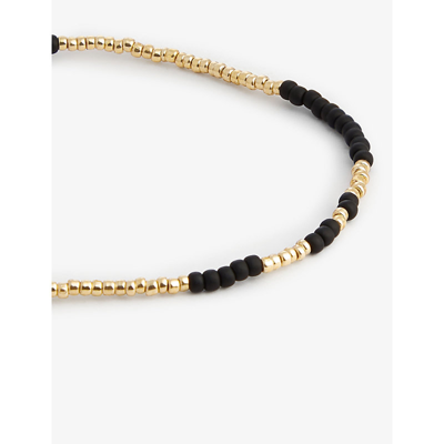 Shop Anni Lu Women's Black Asym 18ct Yellow Gold-plated Brass And Glass Bead Bracelet