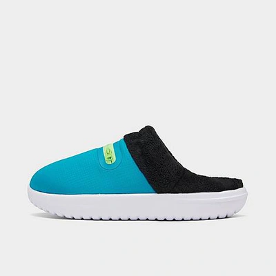 Shop Nike Women's Burrow Casual Slippers In Turquoise Blue/red Plum/lime Glow/black