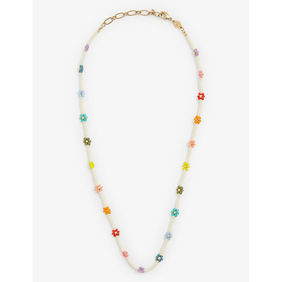 Shop Anni Lu Women's Multicolor Flower Power 18ct Yellow Gold-plated Brass And Glass Bead Necklace