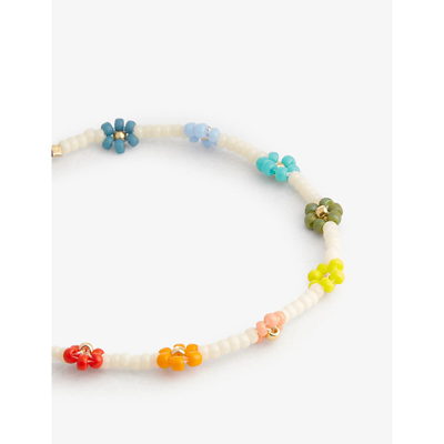 Shop Anni Lu Womens Multicolor Flower Power 18ct Yellow Gold-plated Brass And Glass Bead Bracelet