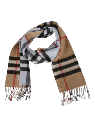 Shop Burberry Check Classic Scarf In Arc Beige/pale Blue