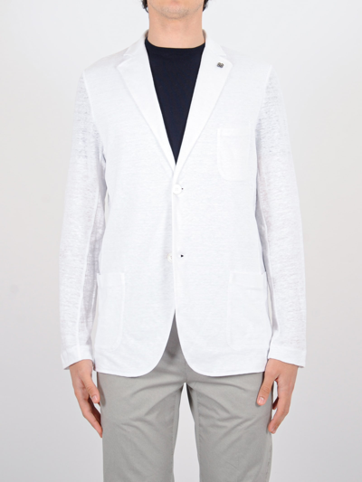 Shop Gran Sasso Giacca M/l C/spilla Jacket In Bianco