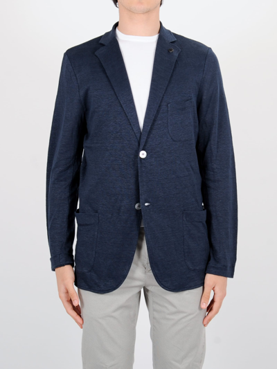 Shop Gran Sasso Giacca M/l C/spilla Jacket In Blu