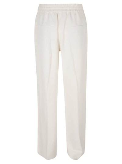 Shop Brunello Cucinelli Drawstring Waist Straight Leg Plain Track Pants In Pure White
