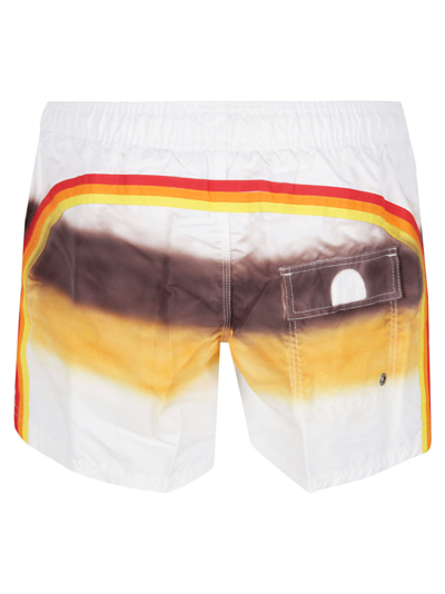 Shop Sundek Tie & Dye Swim Shorts In White