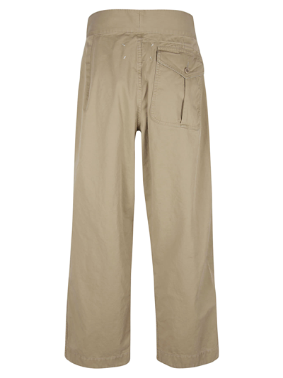 Shop Maison Margiela Double-buckled Strap Straight Leg Cargo Pants In Putty