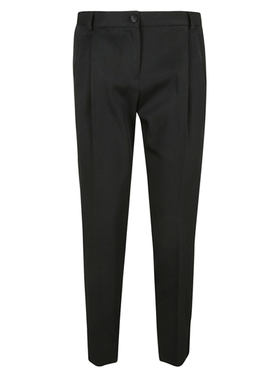 Shop Dolce & Gabbana Regular Fit Plain Trousers In Black