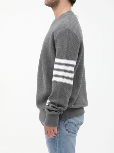 Shop Thom Browne 4-bar Grey Jumper