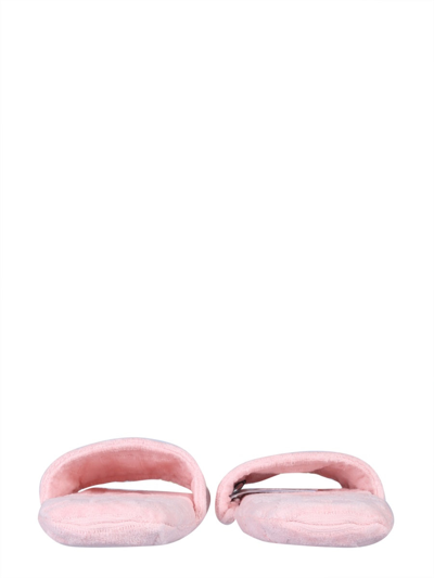 Shop Versace Logo Slipper  Unisex In Pink