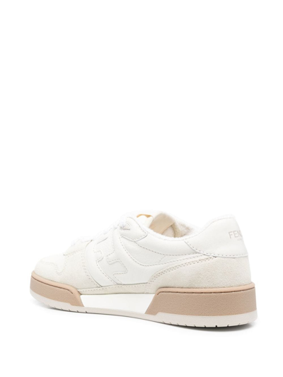 Shop Fendi Match Low-top Sneakers In White