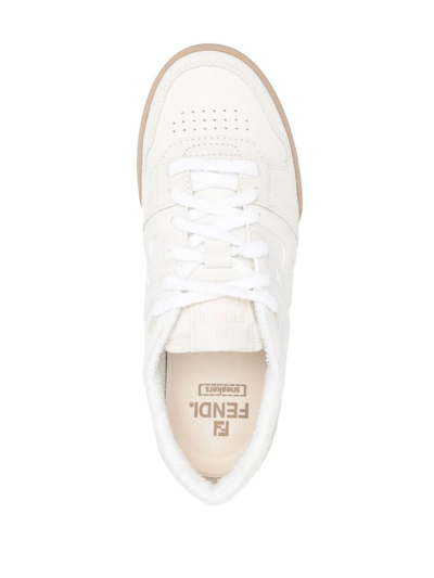 Shop Fendi Match Low-top Sneakers In White