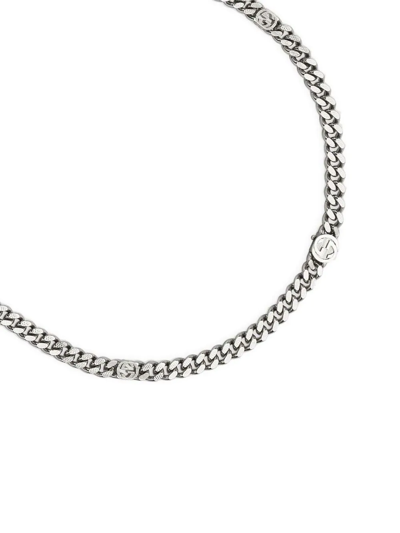 Shop Gucci Interlocking-g Chain Necklace In Silver