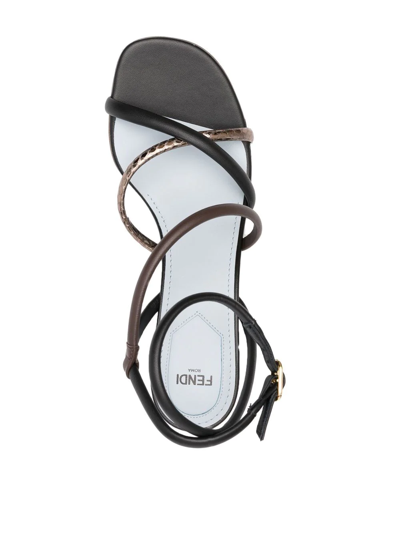 Fendi First 85mm Strappy Sandals In Black