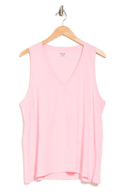 Shop Madewell Whisper V-neck Tank Top In Candy Pink