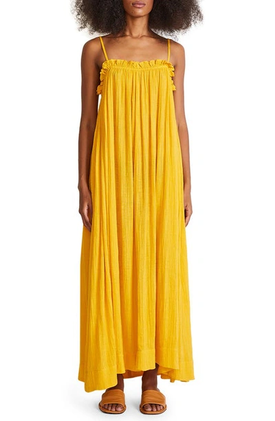 Shop Apiece Apart Pina Organic Cotton Blend Maxi Dress In Mimosa