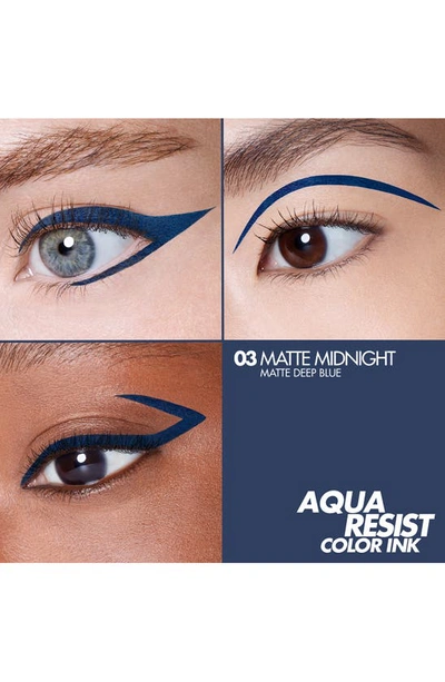 Shop Make Up For Ever Aqua Resist Color Ink 24hr Waterproof Liquid Eyeliner In 03 - Matte Midnight