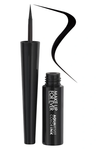 Shop Make Up For Ever Aqua Resist Color Ink 24hr Waterproof Liquid Eyeliner In 01 - Matte Charcoal