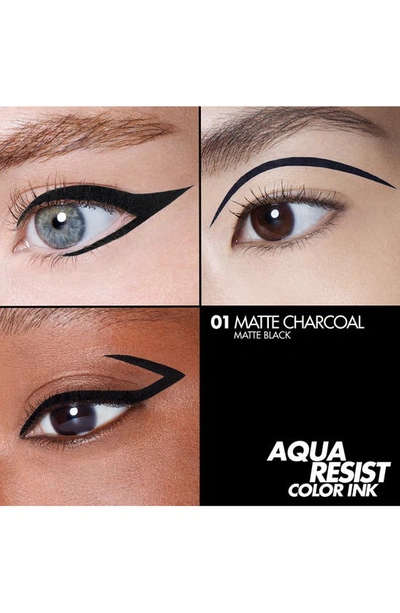 Shop Make Up For Ever Aqua Resist Color Ink 24hr Waterproof Liquid Eyeliner In 01 - Matte Charcoal