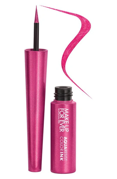 Shop Make Up For Ever Aqua Resist Color Ink 24hr Waterproof Liquid Eyeliner In 10 - Pink Blaze
