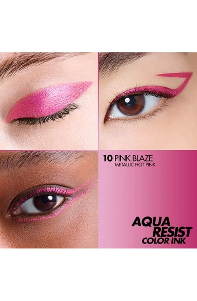 Shop Make Up For Ever Aqua Resist Color Ink 24hr Waterproof Liquid Eyeliner In 10 - Pink Blaze