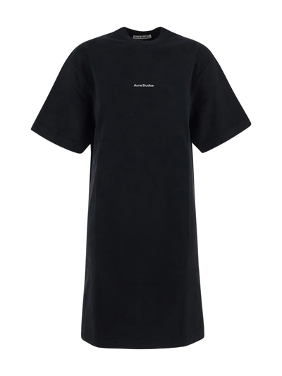 Shop Acne Studios Logo T-shirt Dress In Black