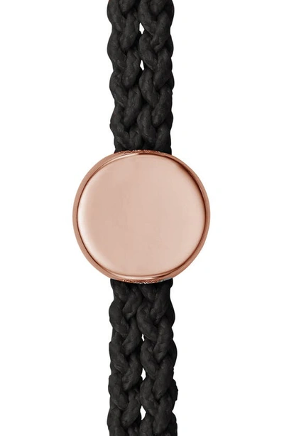 Shop Monica Vinader Friendship Bracelet In Black/ Rose Gold